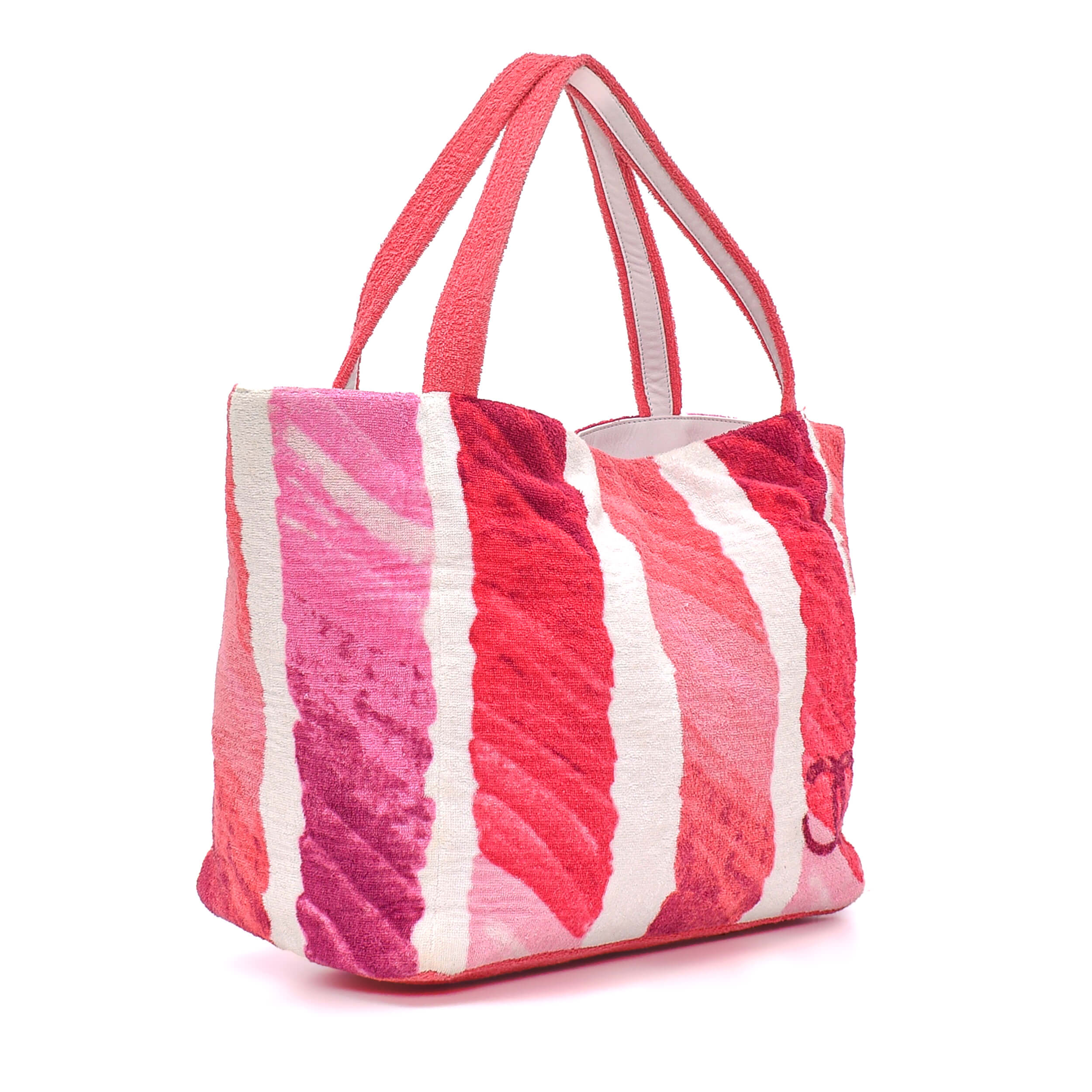 Chanel - Pink CC Beach Medium Terry Cloth Tote Bag